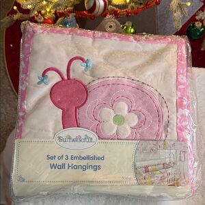 Sumersault Pink and White Embellished Wall Hangings - Sasha